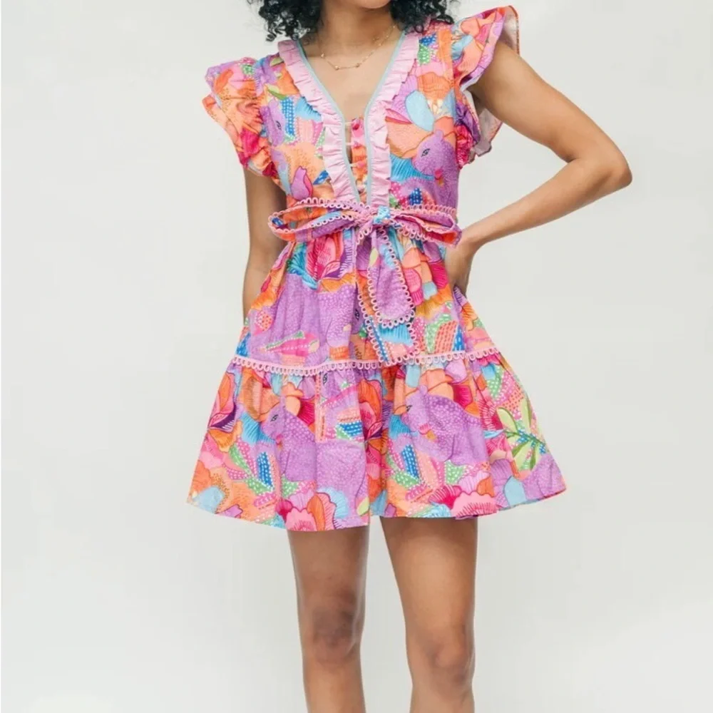 NWOT Marie by Victoria Dunn Multicolored Floral Soleil Allura Dress Size 3XL - Picture 3 of 14